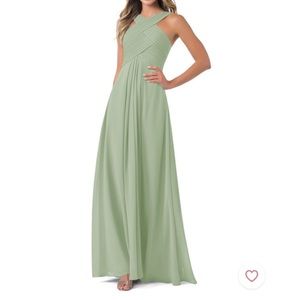 azazie kaleigh dusty sage bridesmaids dress - Size A4.